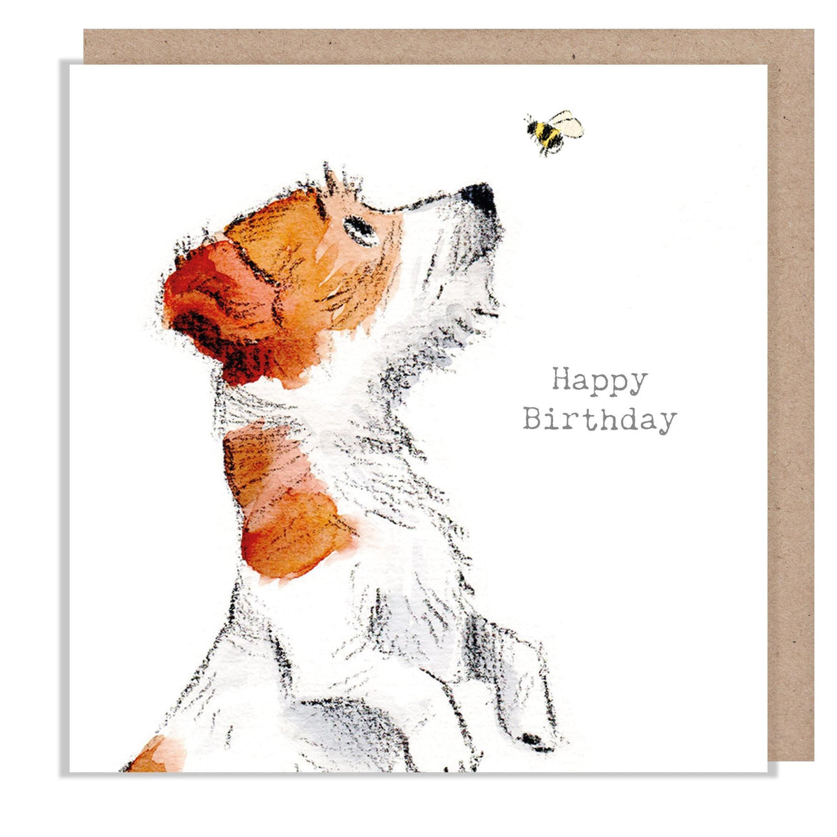 Birthday Card - Happy Birthday - Jack Russell and Bee