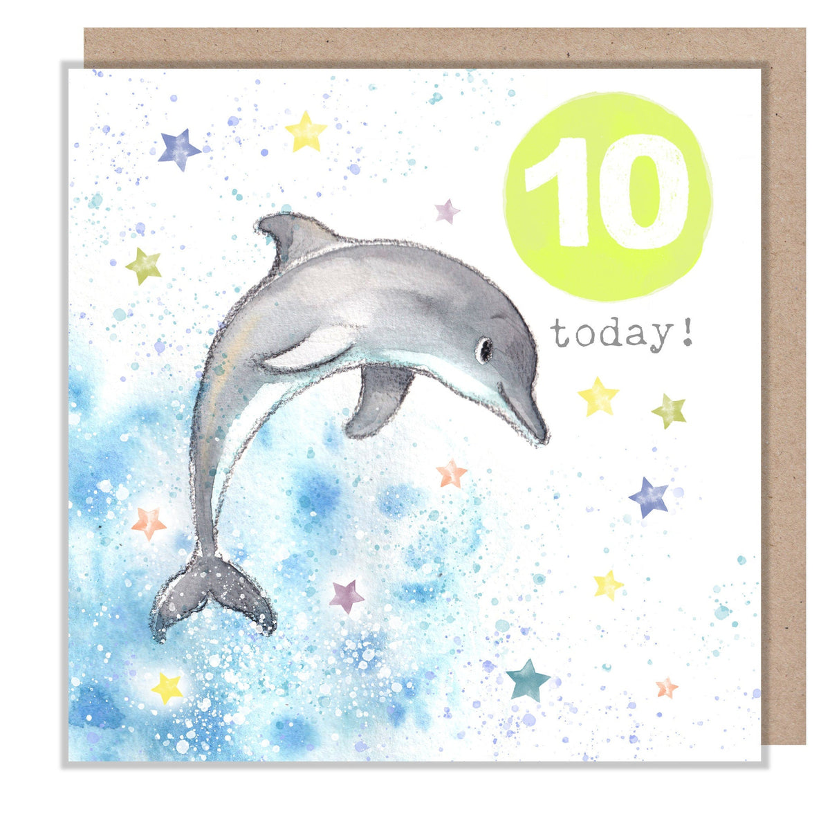 Age 10 Birthday Card - Dolphin