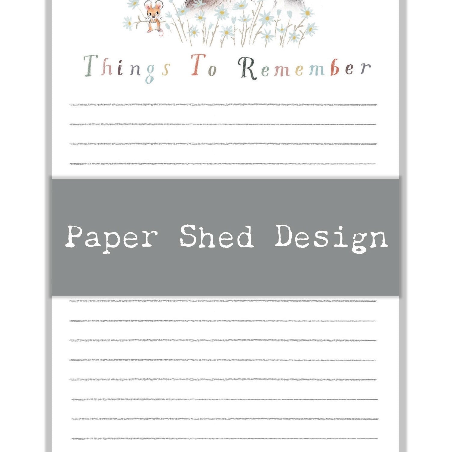 Things to Remember Pad - Bear, Hare & Mouse with Daisies