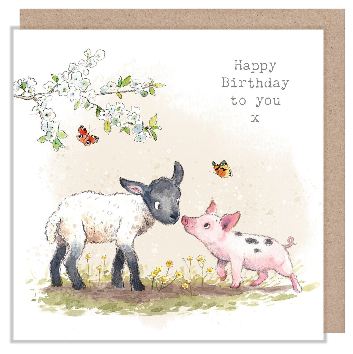 Birthday Card - Happy Birthday to You x - Lamb and Piglet