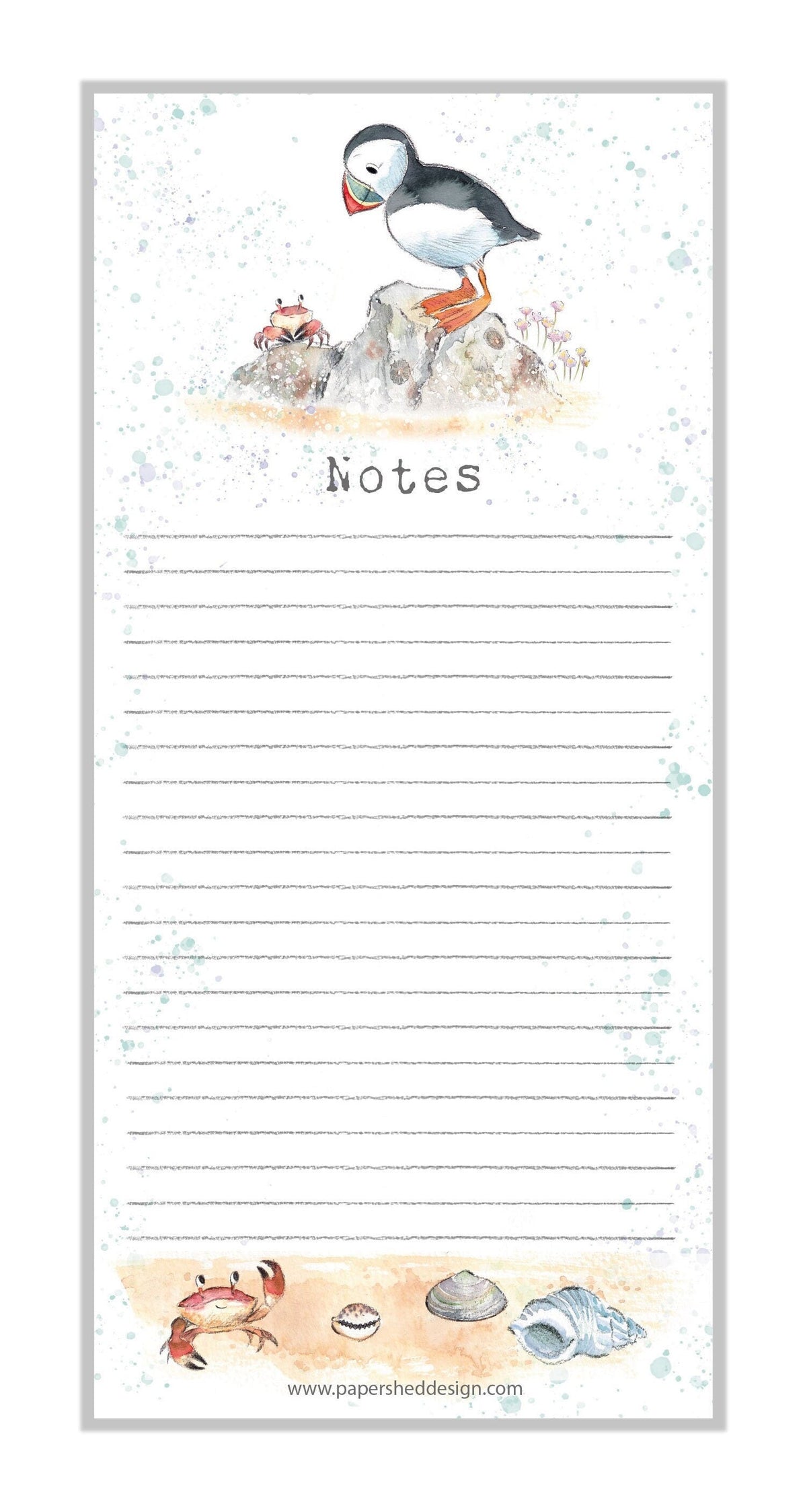 Note Pad - Puffin and Crab on a Rock