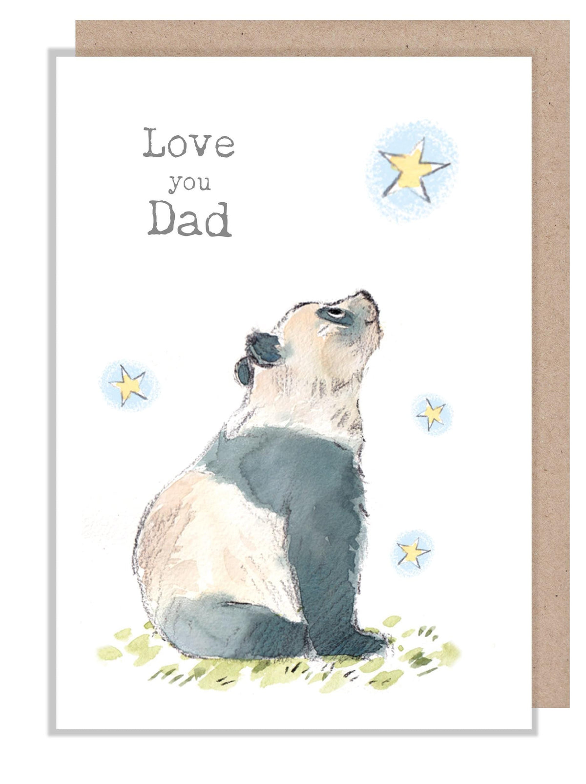 Dad Card - Love You Dad - Panda Looking at a Star