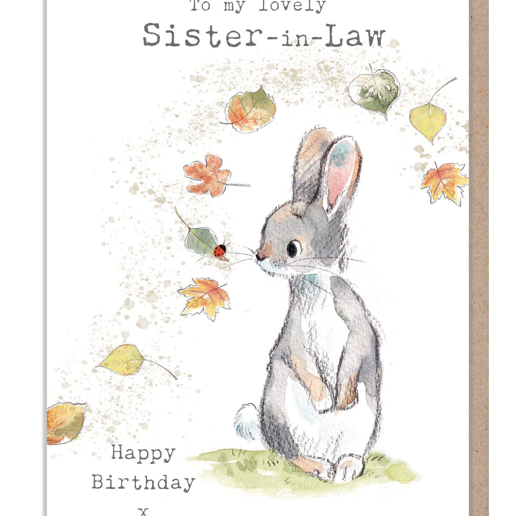 Sister-In-Law Birthday - to My Lovely Sister-In-Law - Rabbit with Leaves