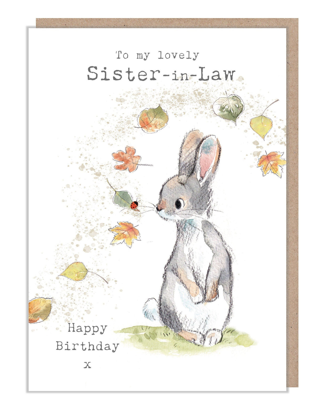 Sister-In-Law Birthday - to My Lovely Sister-In-Law - Rabbit with Leaves