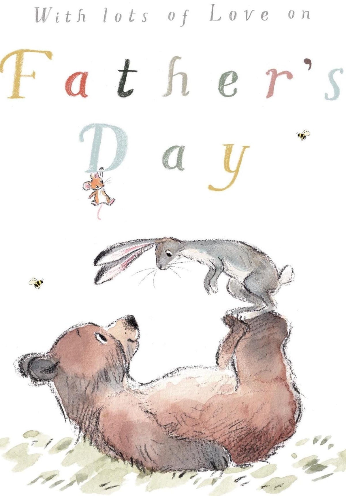 Father's Day Card - with Lots Of Love - Bear and Hare