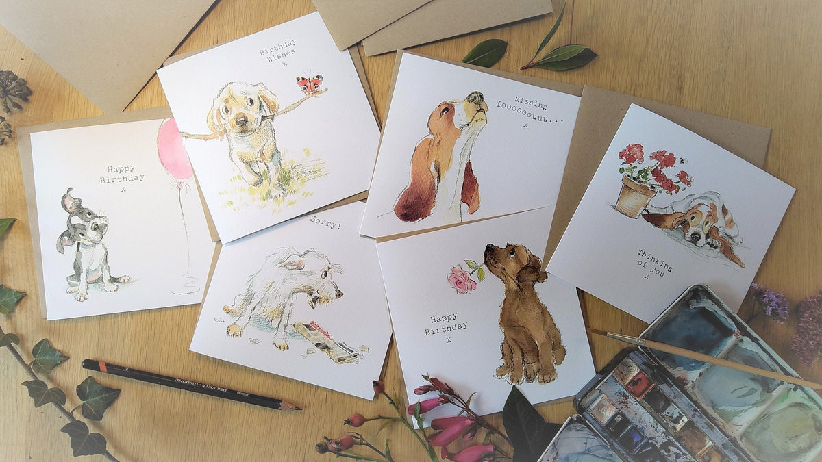Mother's Day Card - Just For You Mum - Black Labrador Puppy with Flowers
