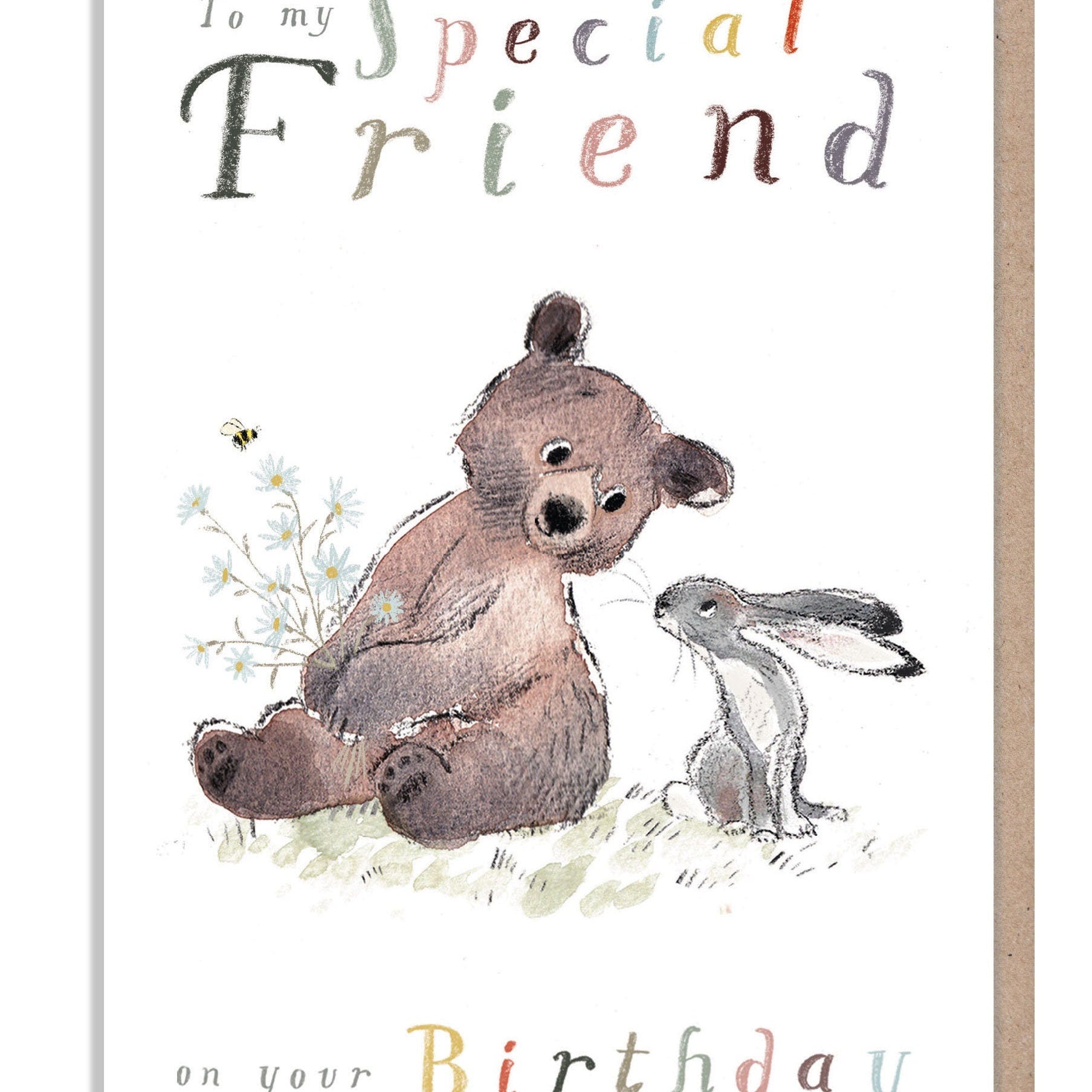 Friend Card - to My Special Friend - Bear, Hare and Mouse