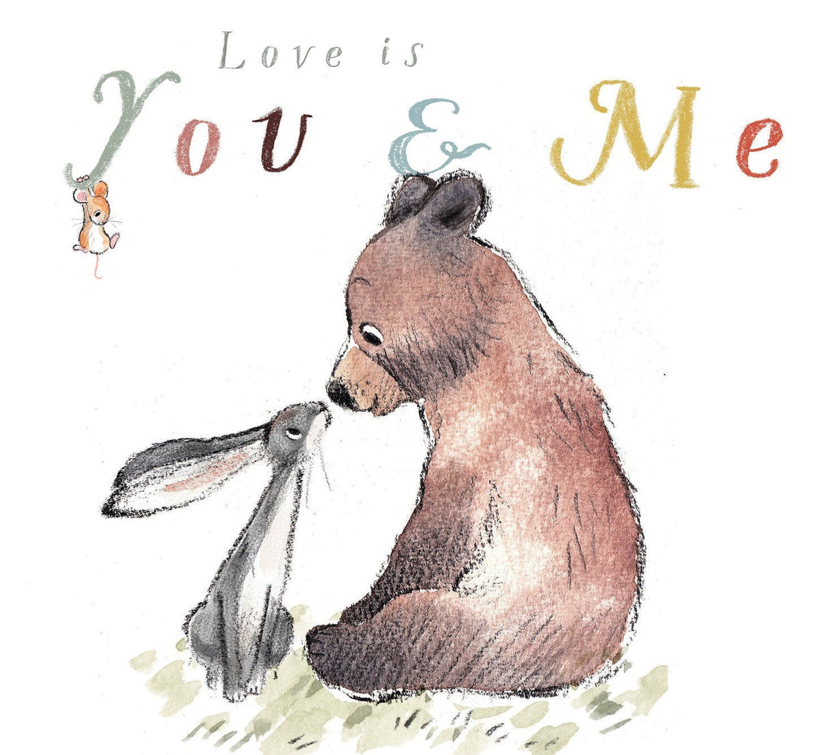 Cute Card - Love Is You and Me - Bear and Hare