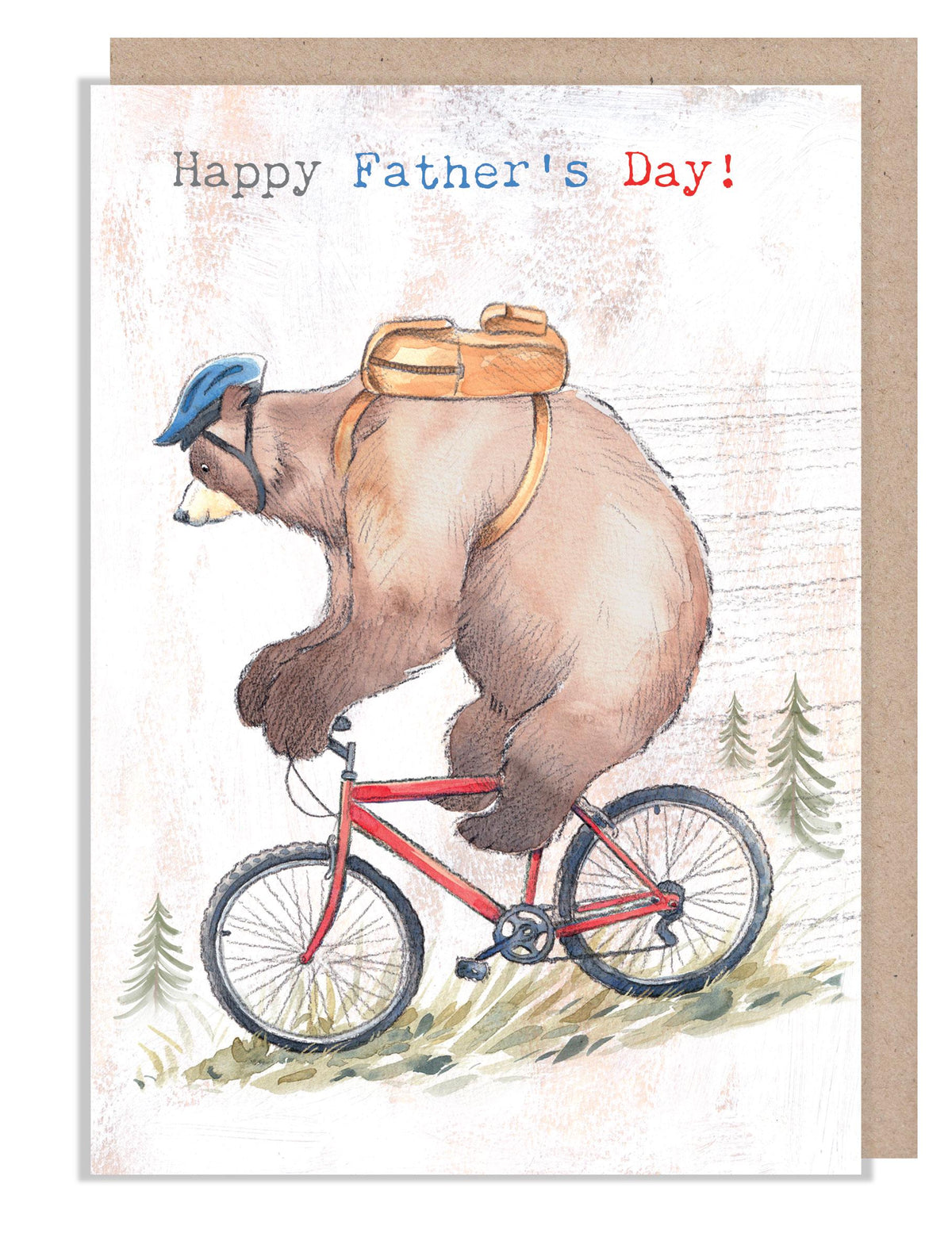 Father's Day Card - Happy Father's Day - Bear Riding a Bike