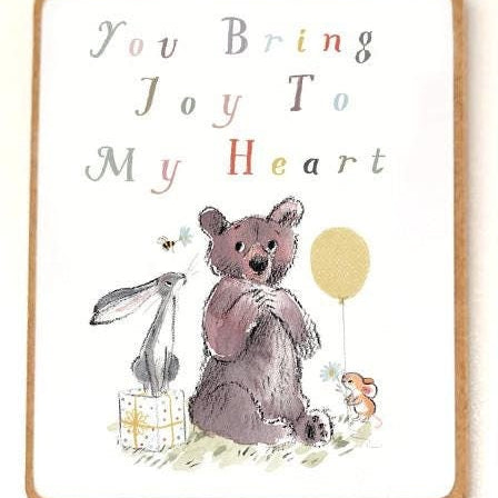 Quality Fridge Magnet - You bring Joy to my heart-  Bear Hare mouse design - MDF-  Made in the UK - FM018