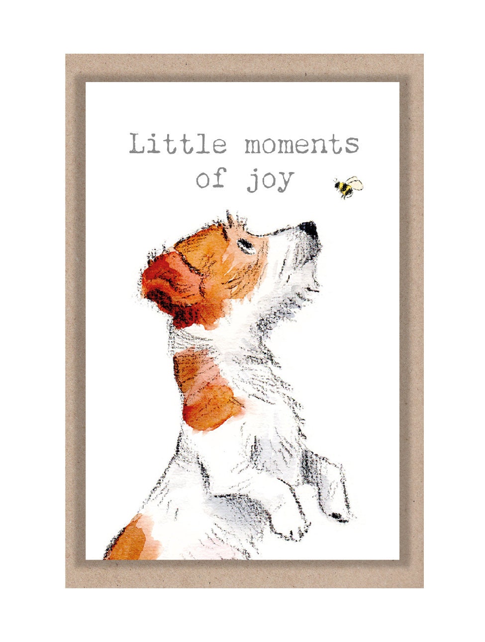 Sentiment Card - Little Moments Of Joy - Jack Russell Puppy and Bee