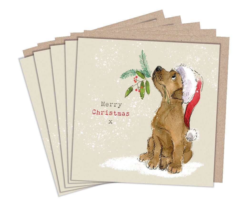 Christmas Card Pack - Chocolate Labrador in Hat