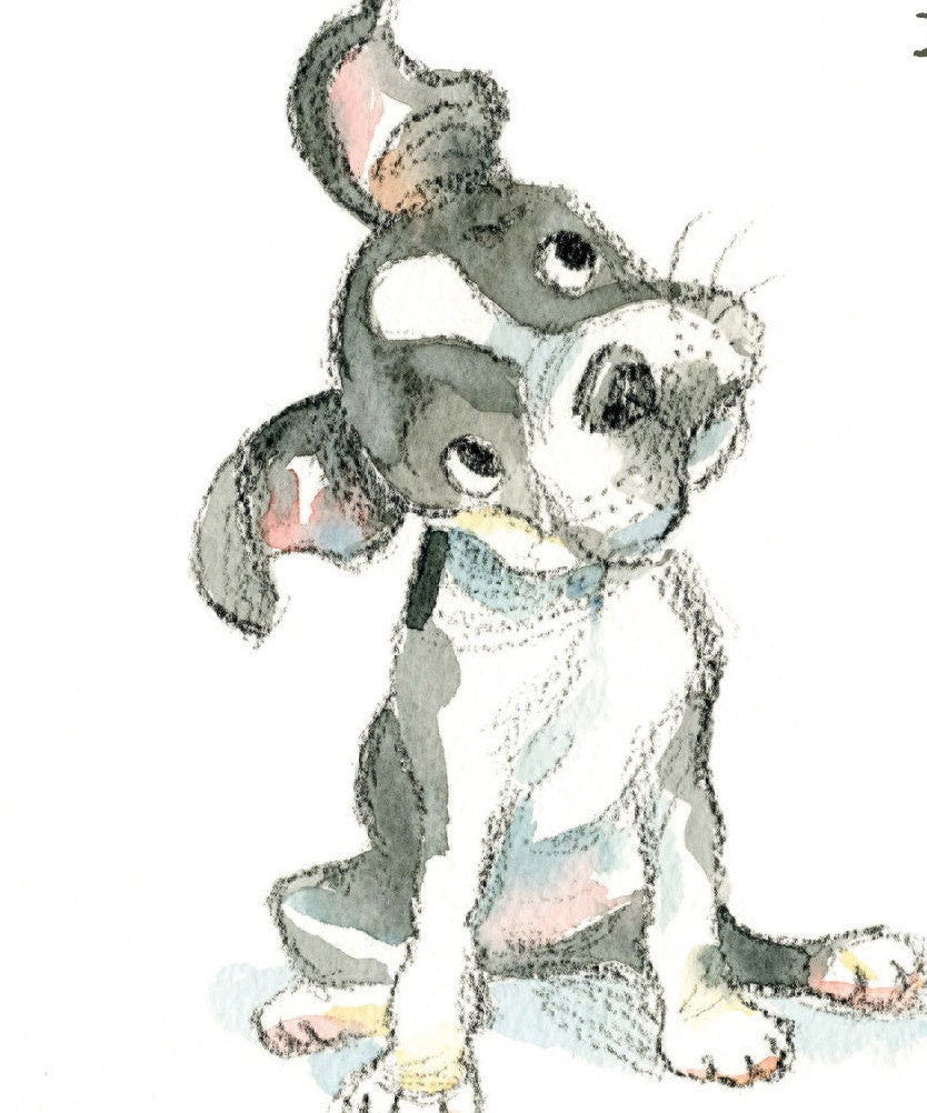 Time to Celebrate Card - French Bulldog and 4 Balloons