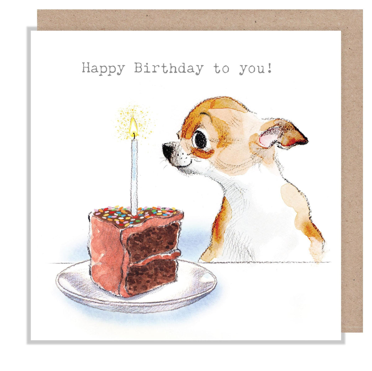 Birthday Card - Happy Birthday to You - Chihuahua with Birthday Cake