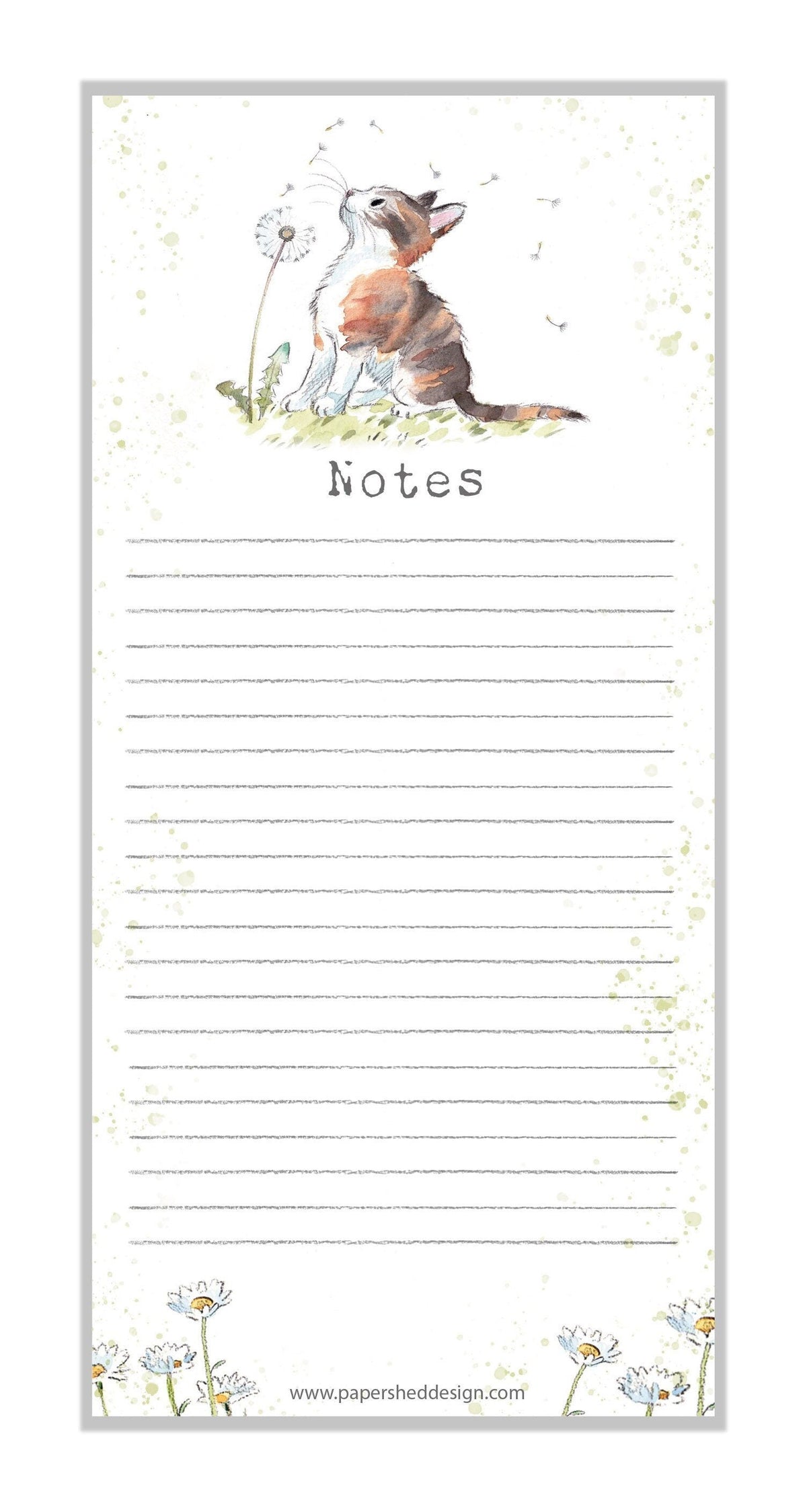 Note Pad - Cat with Dandelion