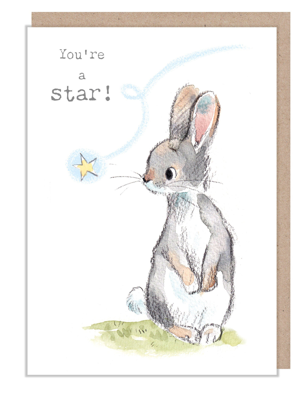 Greeting Card - You'Re a Star - Rabbit with Falling Star