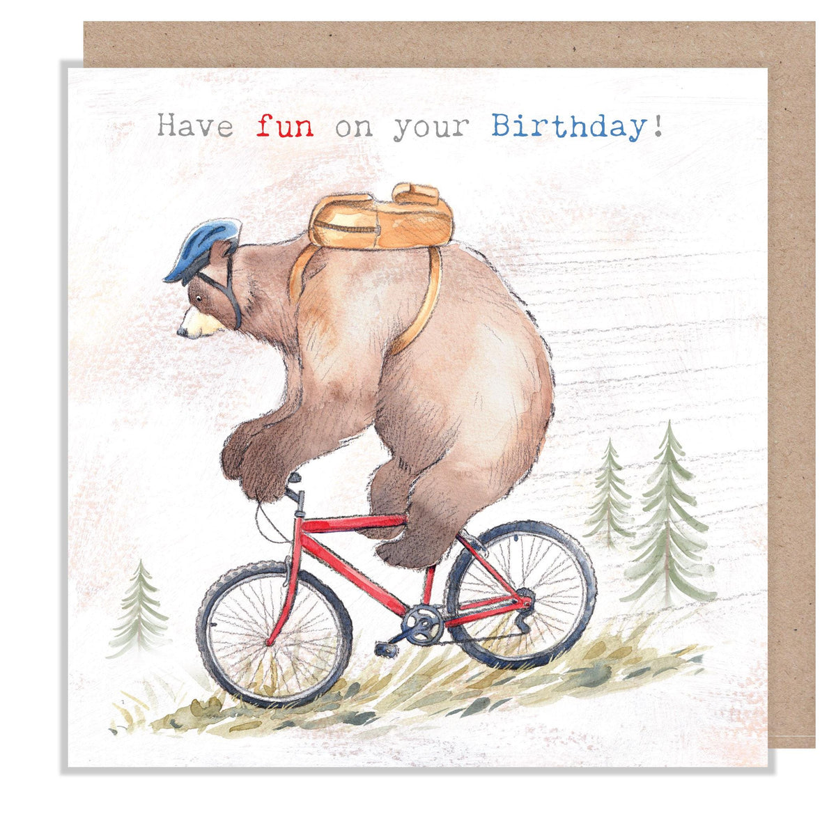 Birthday Card - Bear on a Bike
