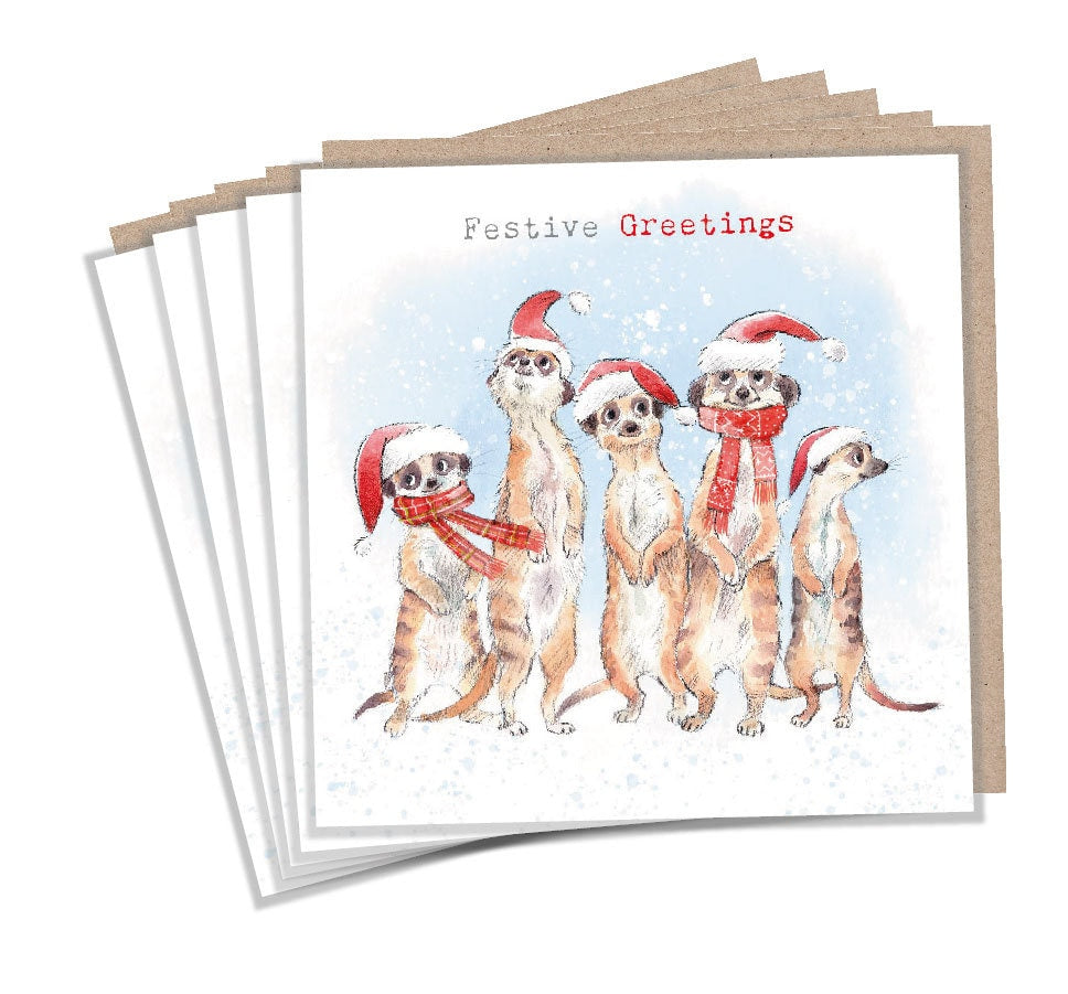 Christmas Card Pack - Meercats