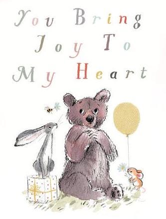 Quality Fridge Magnet - You bring Joy to my heart-  Bear Hare mouse design - MDF-  Made in the UK - FM018