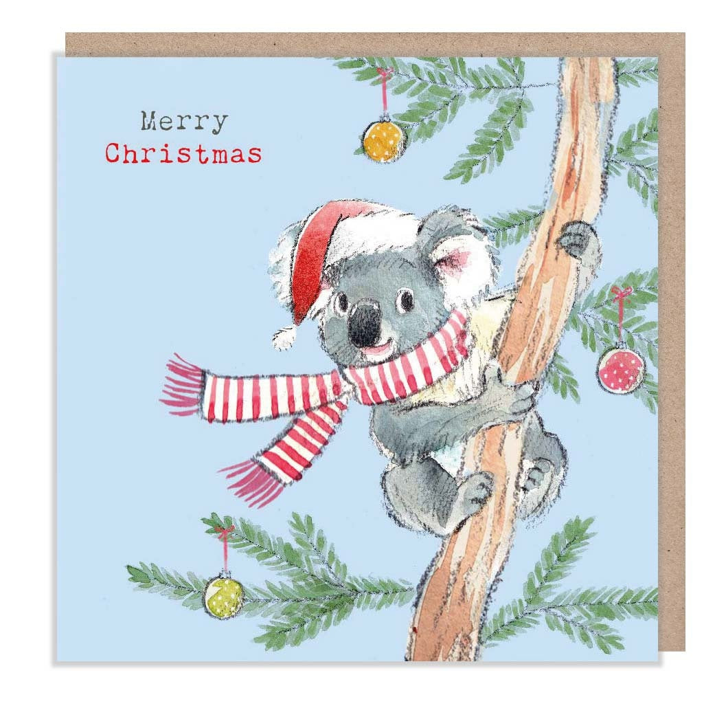 Christmas Card - Koala in Christmas Tree