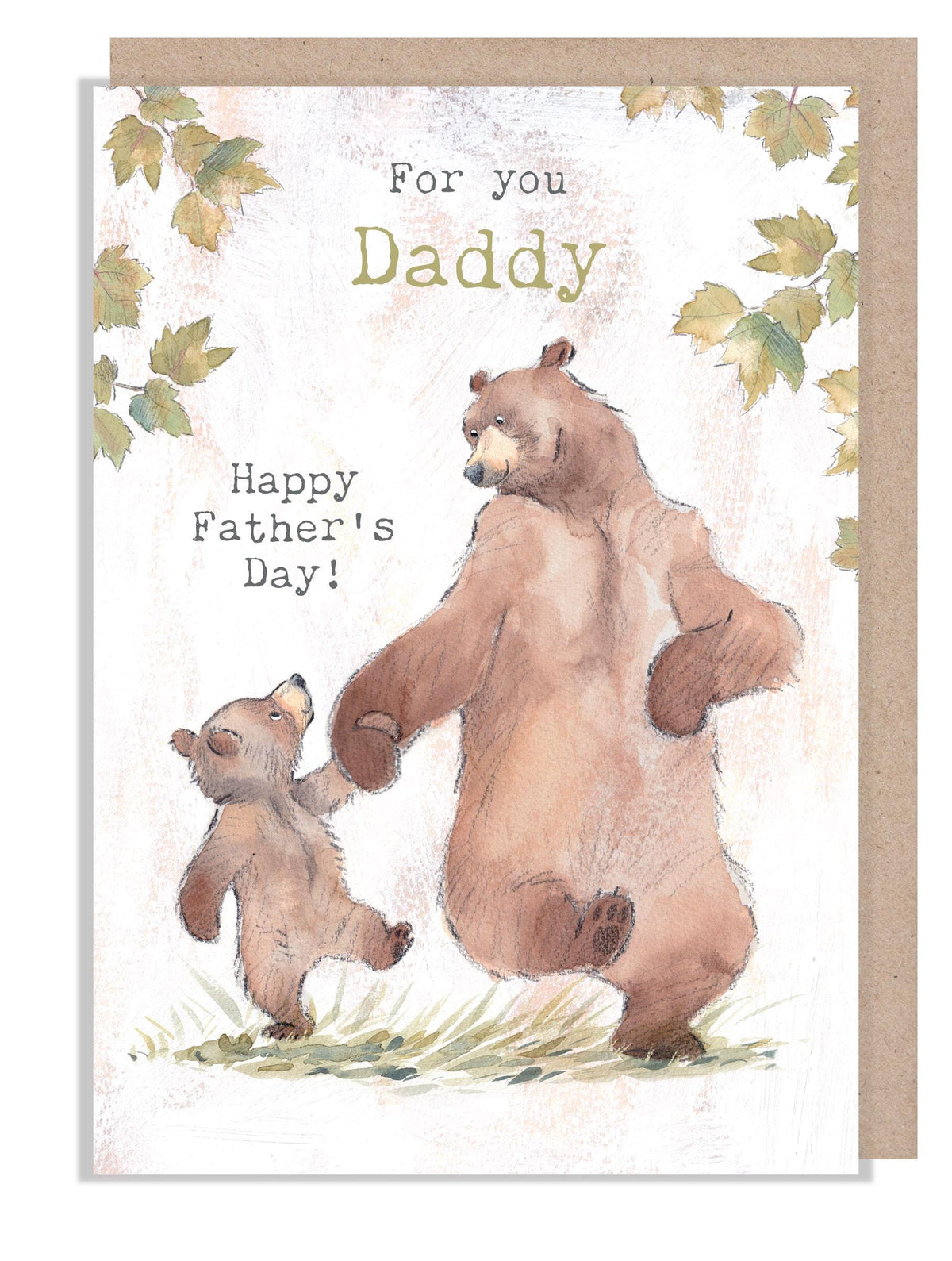 Father's Day Card - Daddy - Bear and Cub Walking