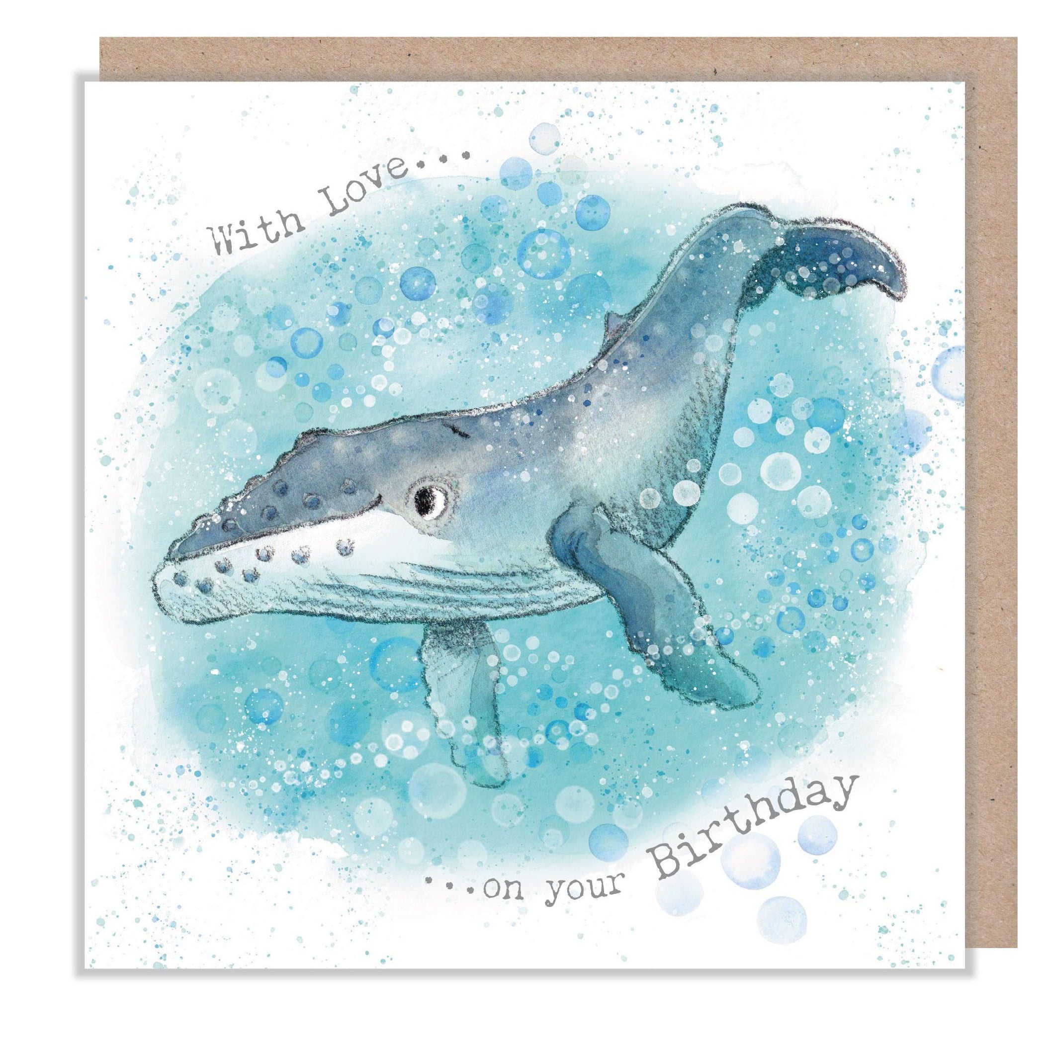 Birthday Card - with Love on Your Birthday - Humpback Whale