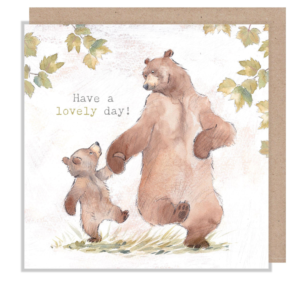 Greeting Card - Have a Lovely Day - Bear with Cub