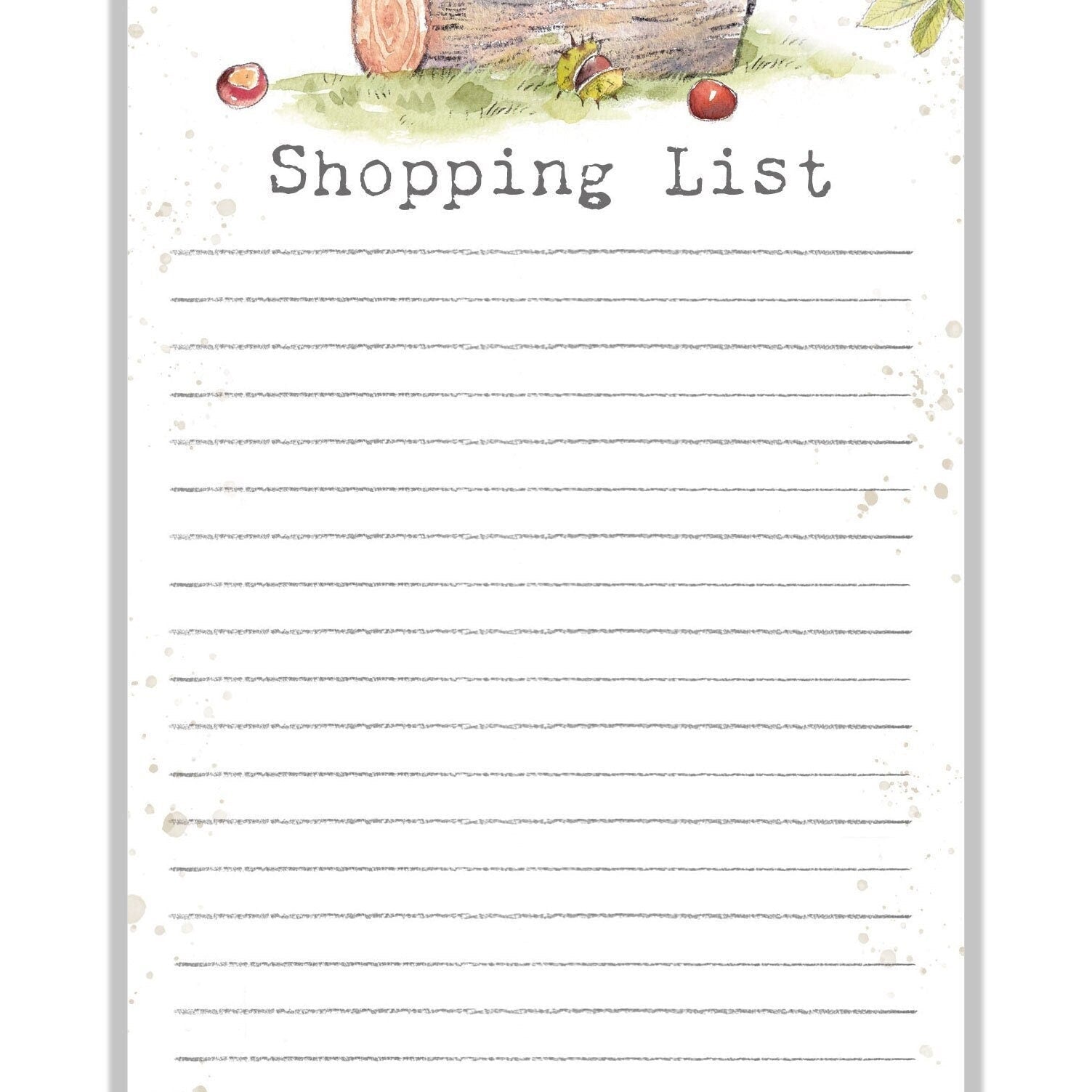 Shopping List Pad - Hedgehog, Mouse and Bird