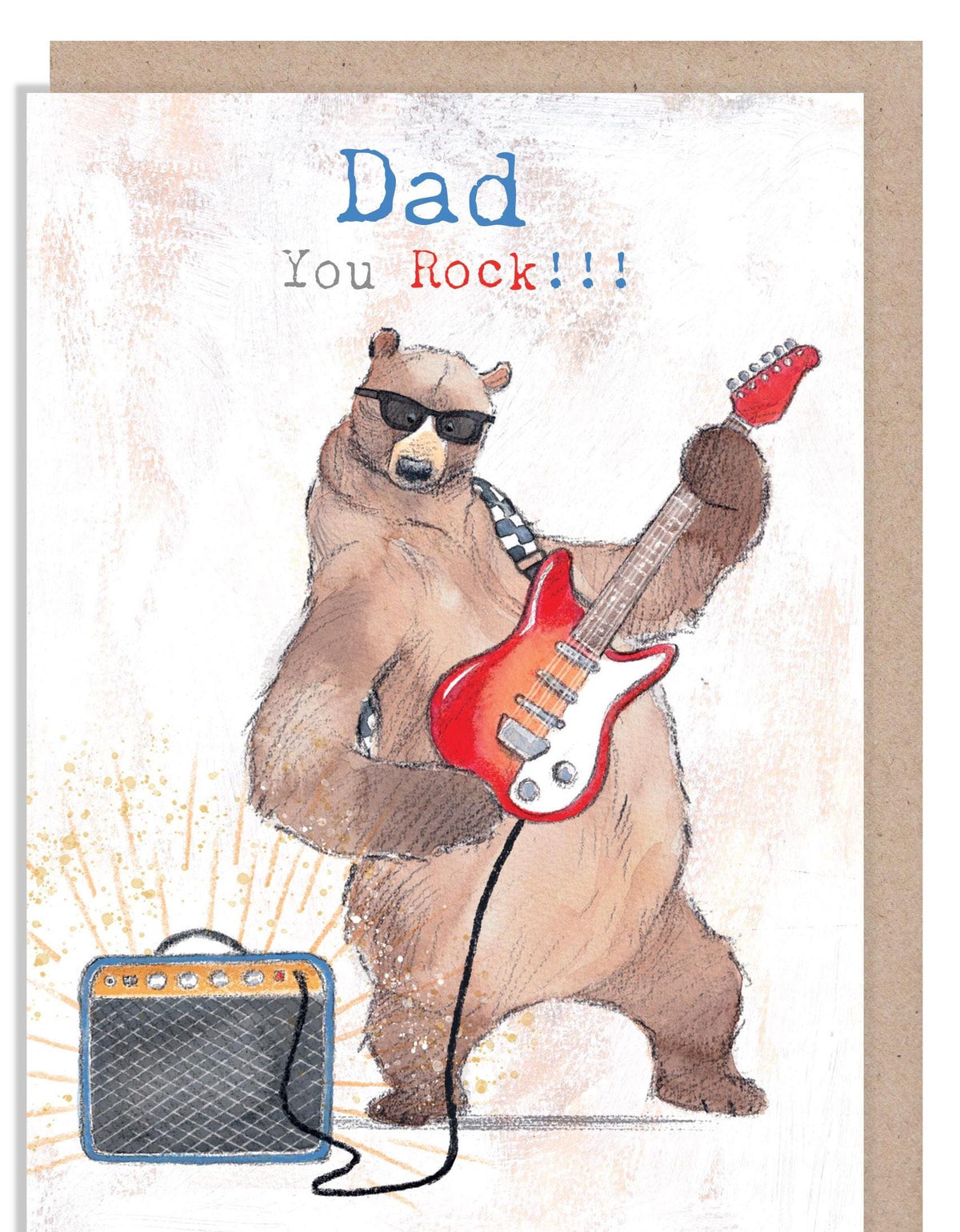 Dad Card - You Rock!!! - Bear Playing Guitar with Amplifier