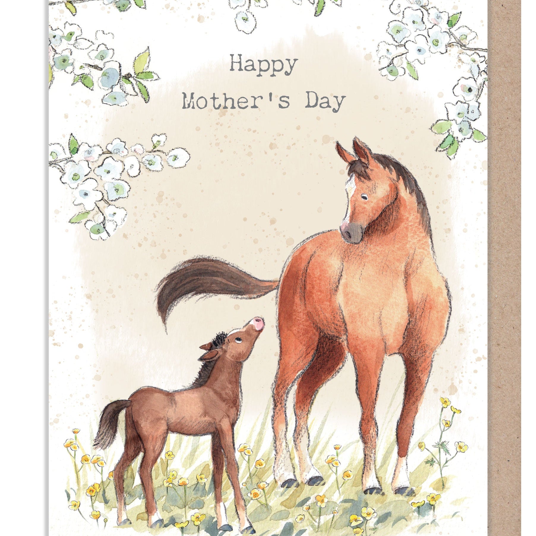 Mother's Day Card - Happy Mother's Day - Horse and Foal