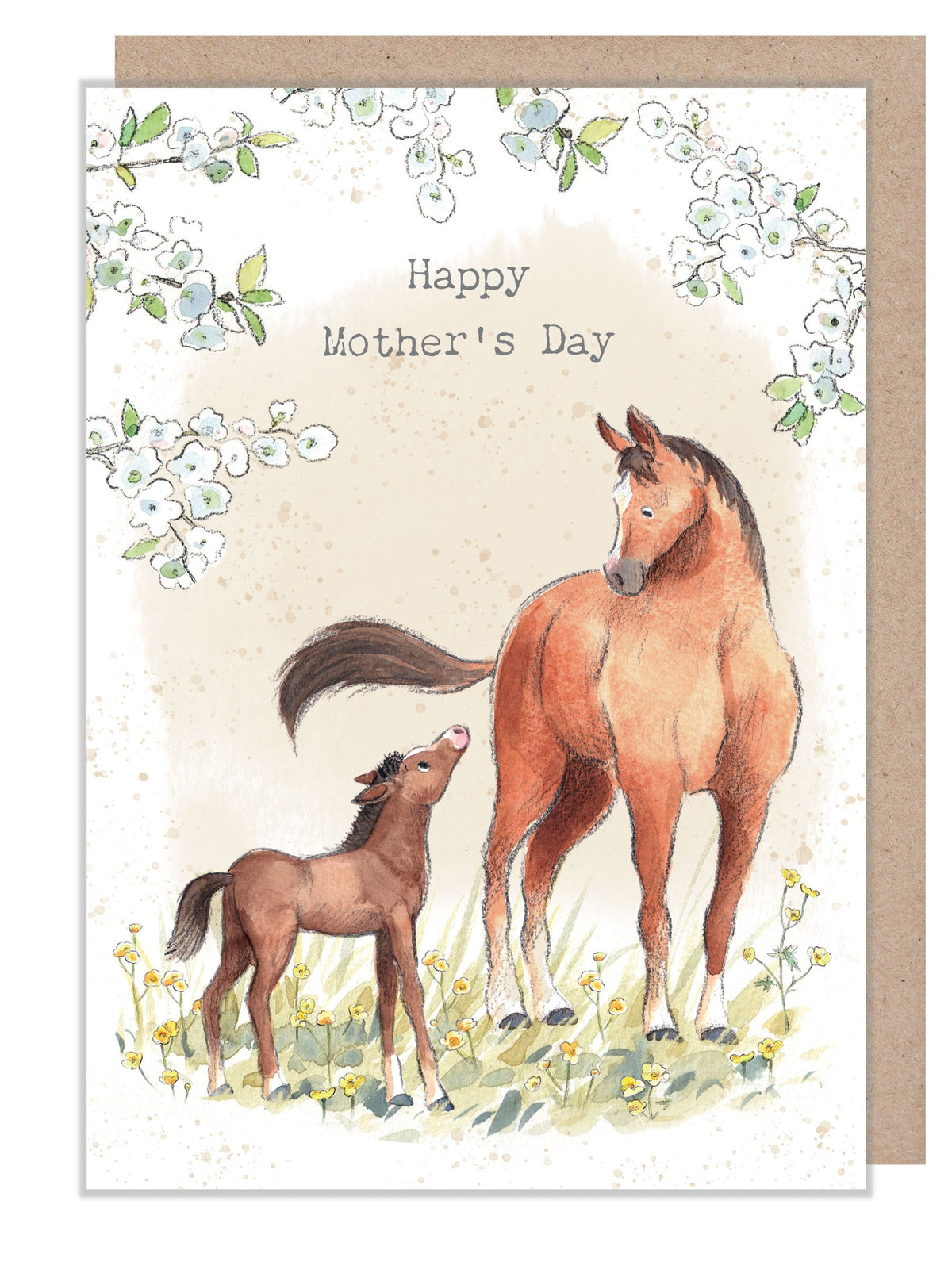 Mother's Day Card - Happy Mother's Day - Horse and Foal