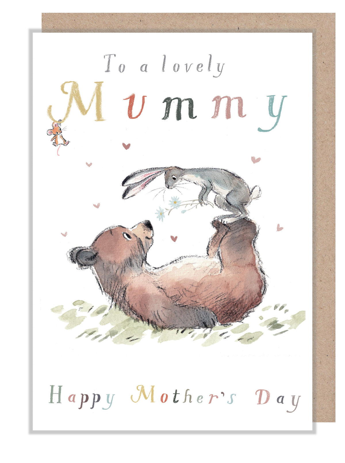 Mother's Day Card - Lovely Mummy - Hare on Bear's Feet