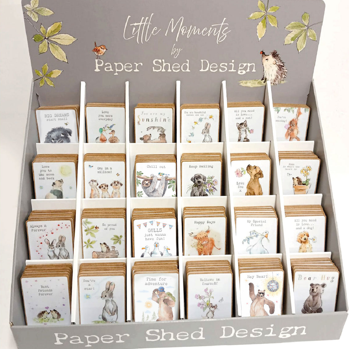 Fridge Magnets Counter Package- 24 designs (144 magnets) with FREE counter stand