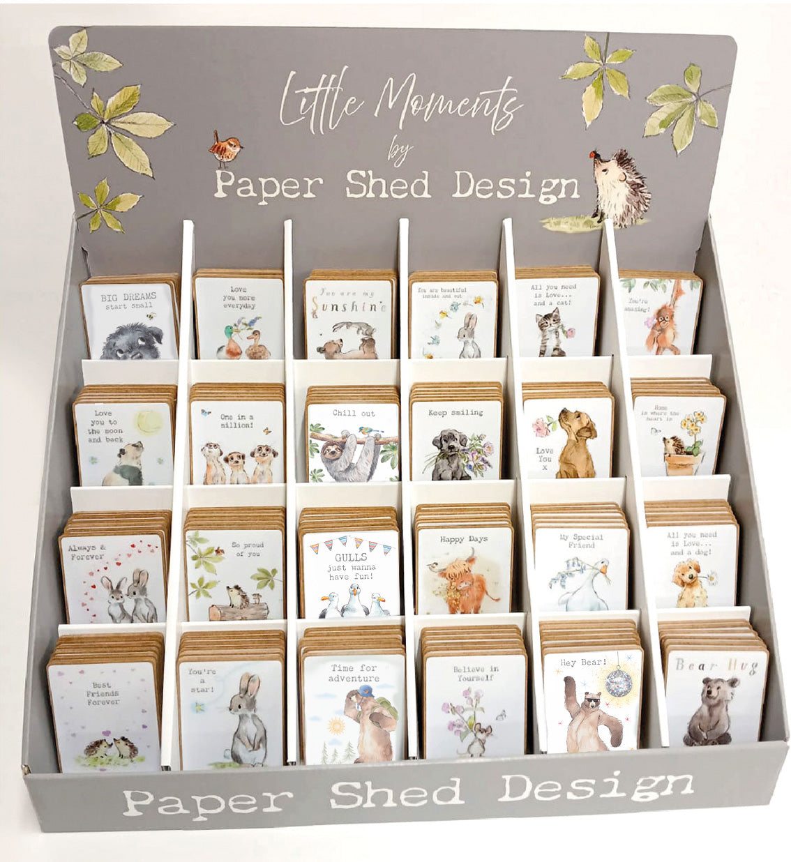 Fridge Magnets Counter Package- 24 designs (144 magnets) with FREE counter stand