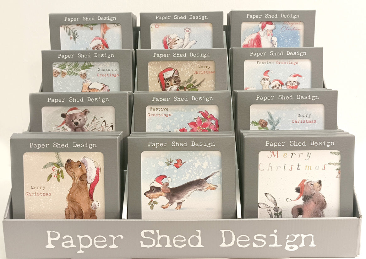Chrsitmas Pack Counter package - 12 Designs (72 packs) with FREE display stand