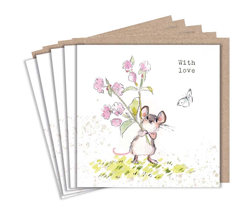 NOTECARD PACK - WITH LOVE - MOUSE