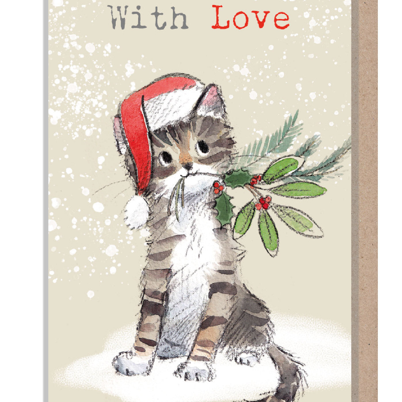 Christmas Gift Card - Tabby cat in hat