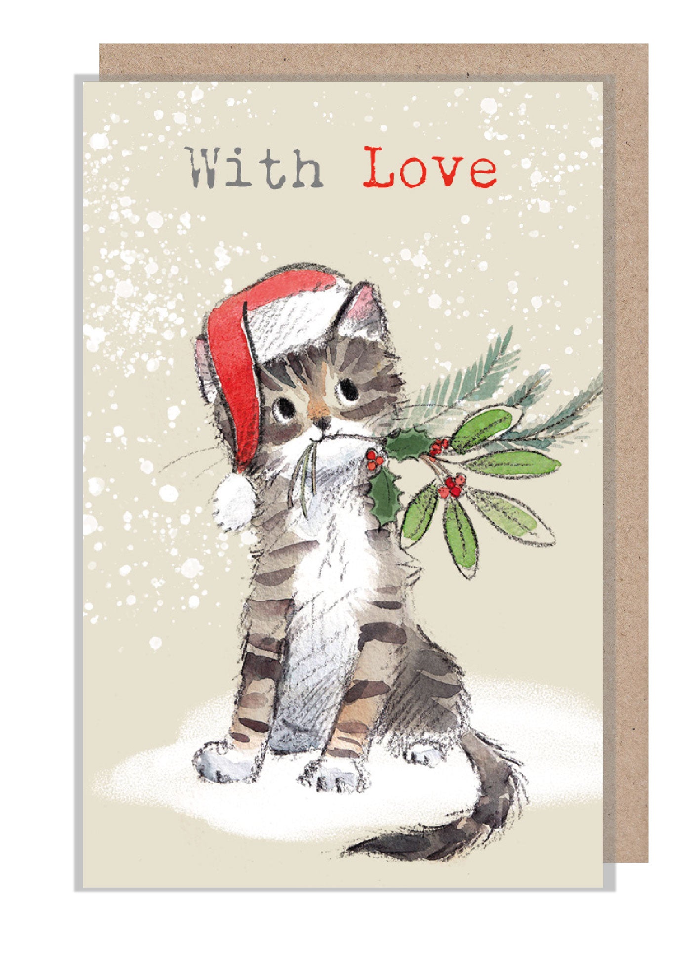 Christmas Gift Card - Tabby cat in hat