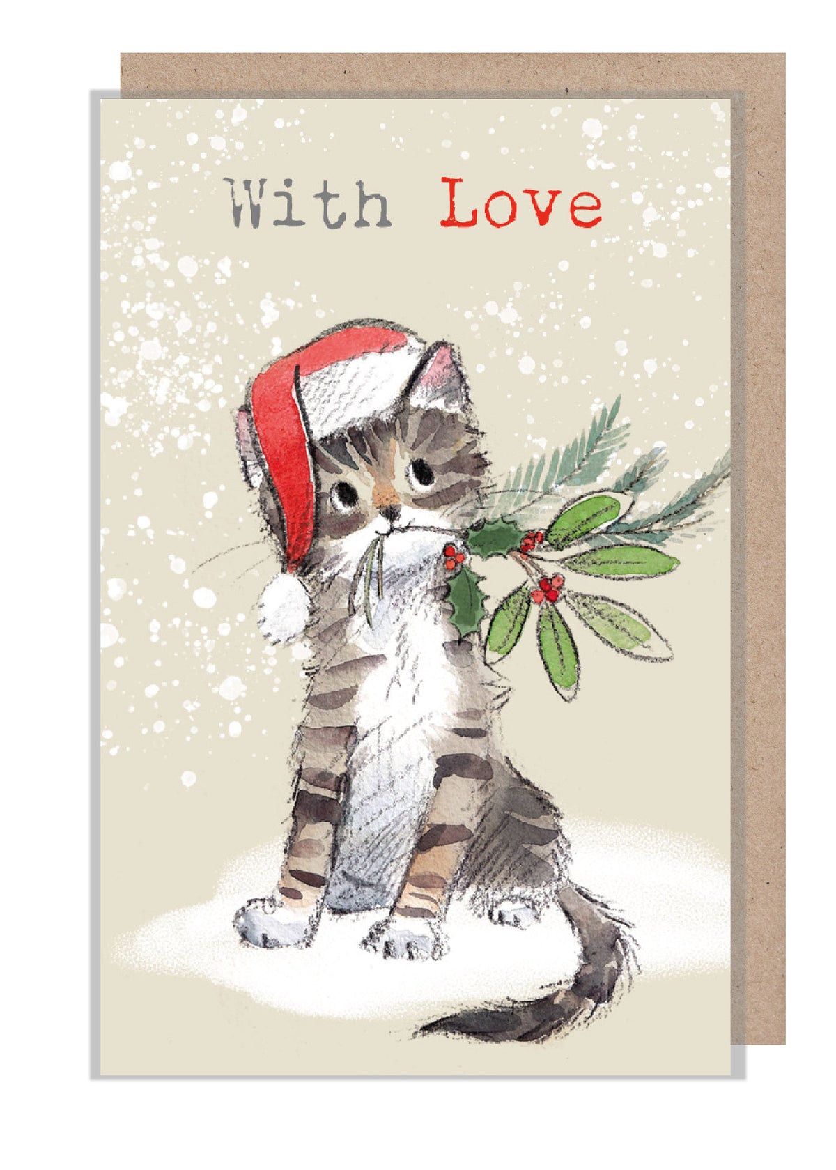Christmas Gift Card - Tabby cat in hat