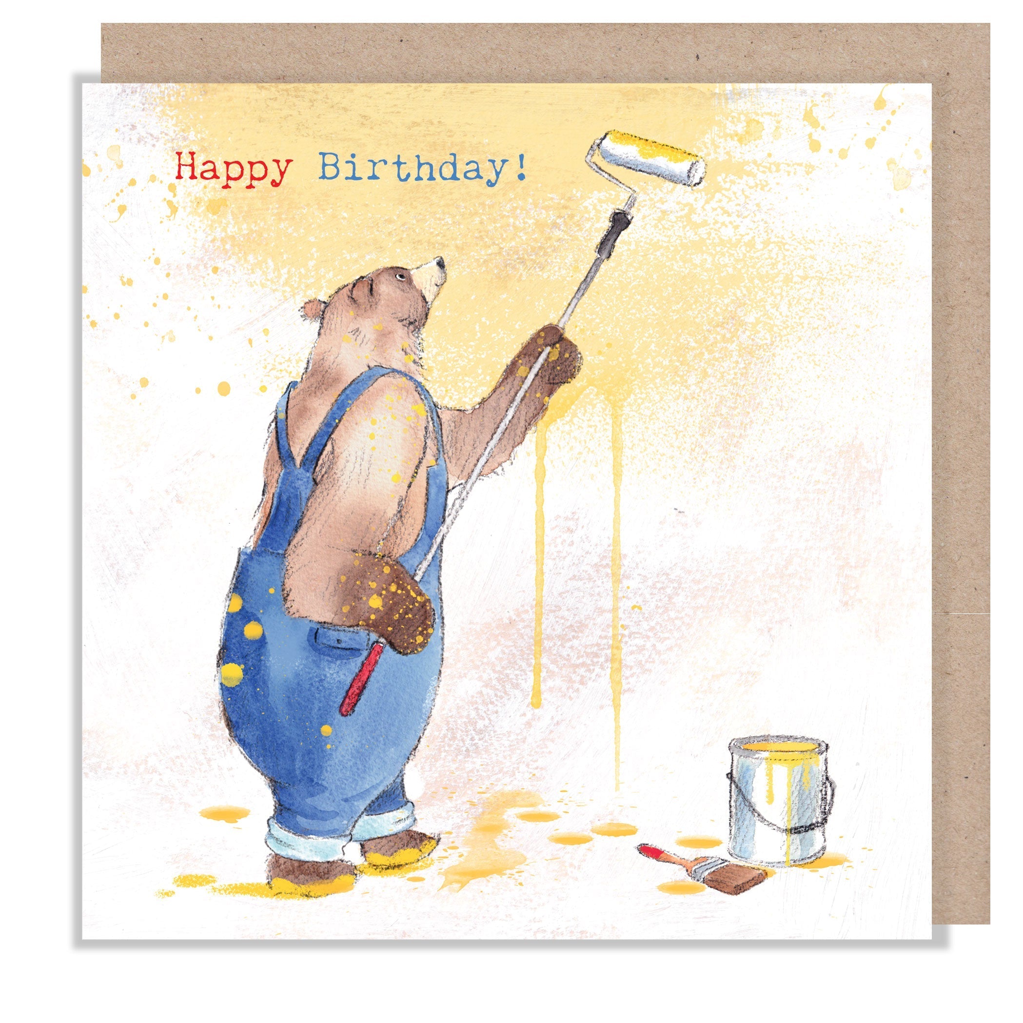 Birthday Card - Happy Birthday - Bear Decorating