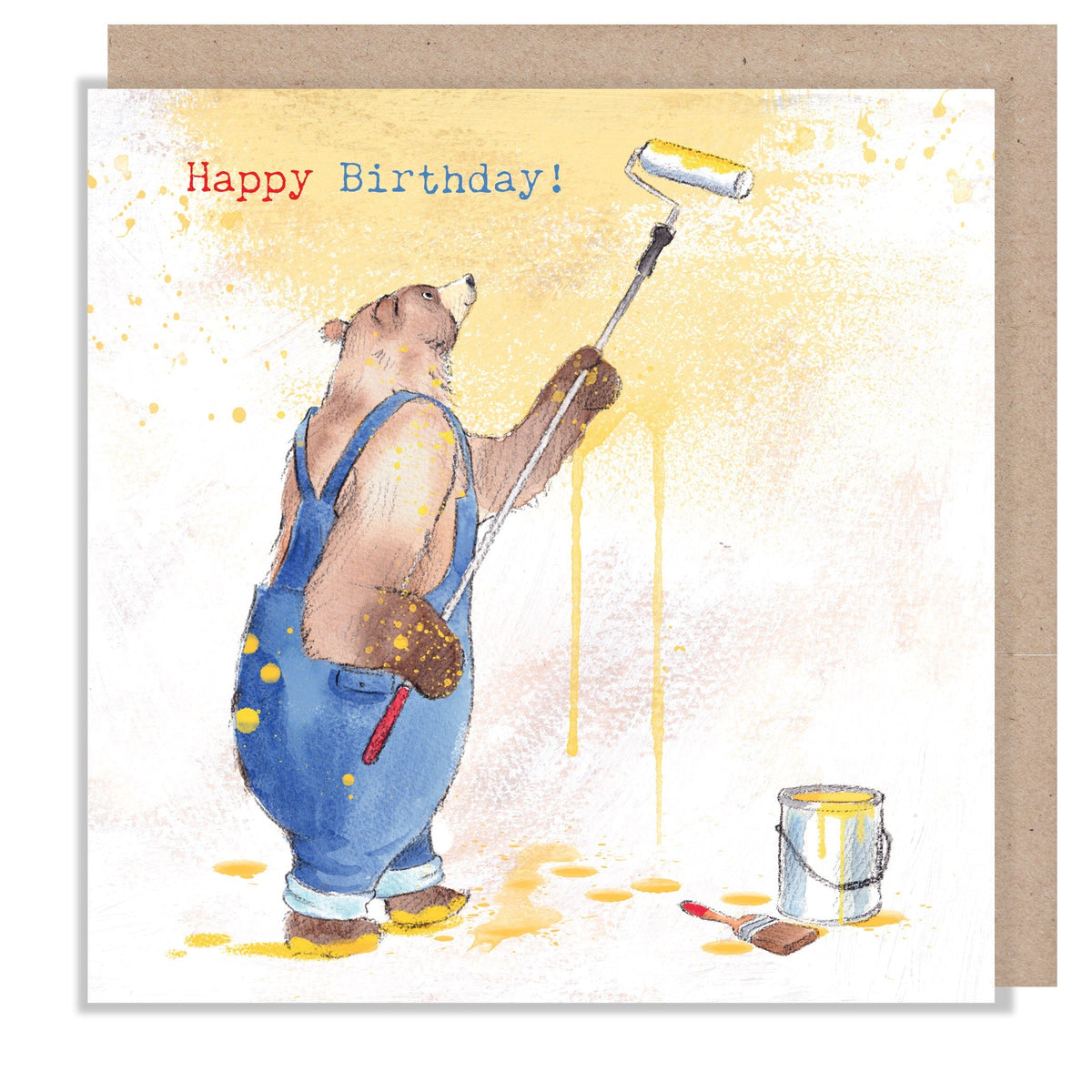 Birthday Card - Happy Birthday - Bear Decorating
