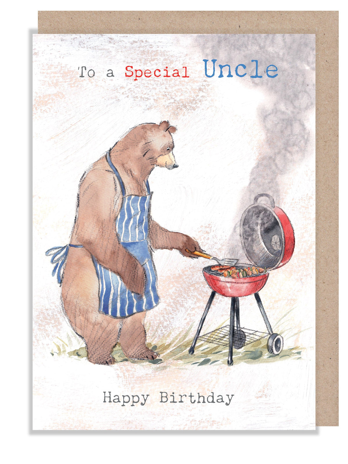 Birthday Card - Special Uncle - Bear & BBQ