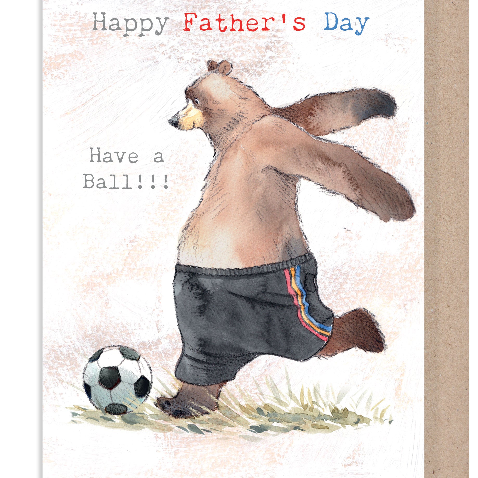 Father's Day Card - Bear playing football