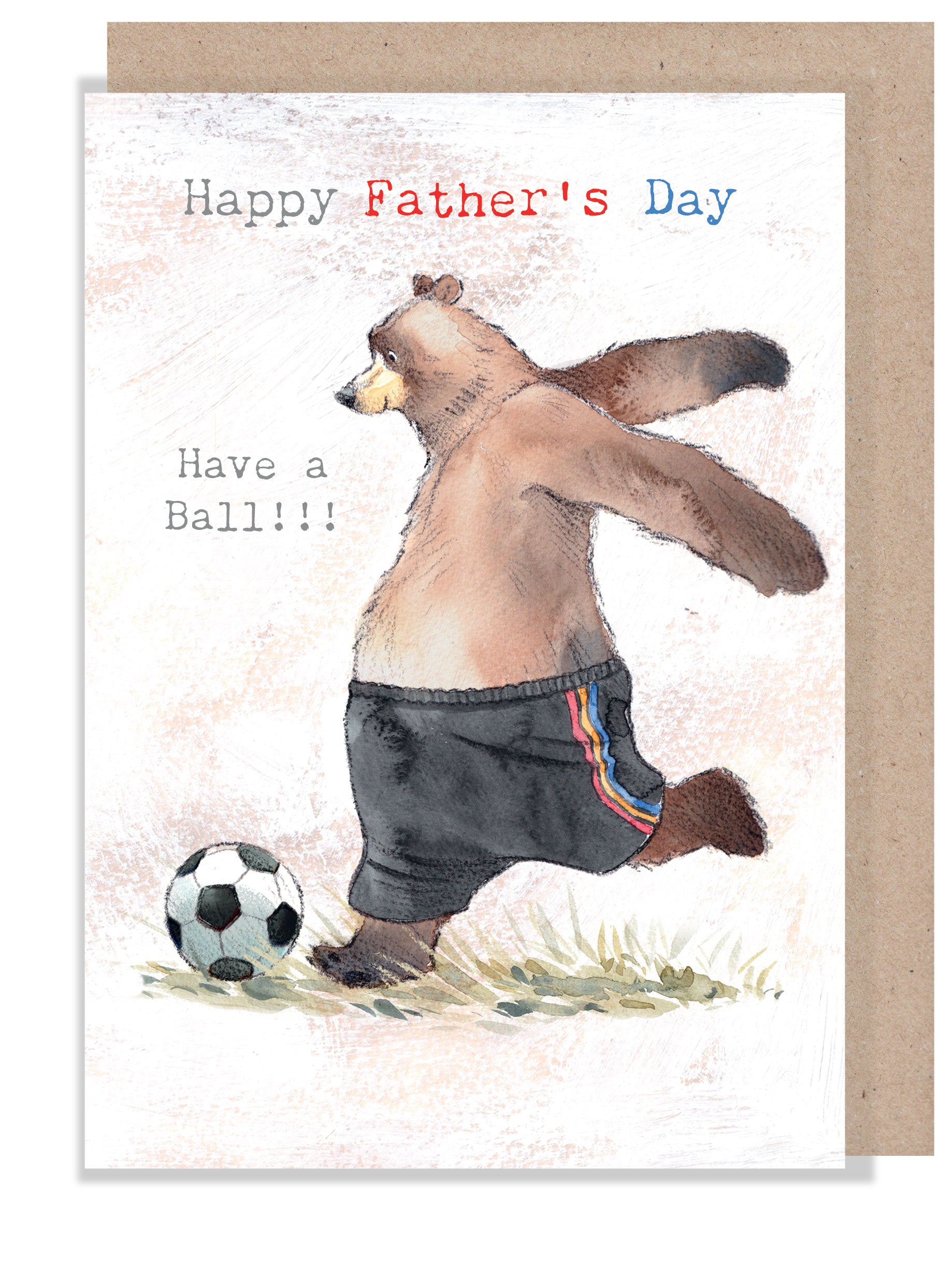 Father's Day Card - Bear playing football