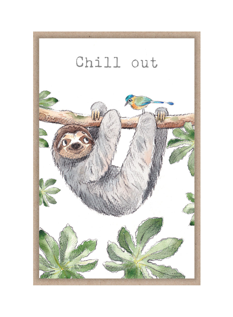 Keepsake Card - Chill Out - Sloth and Bird in Tree