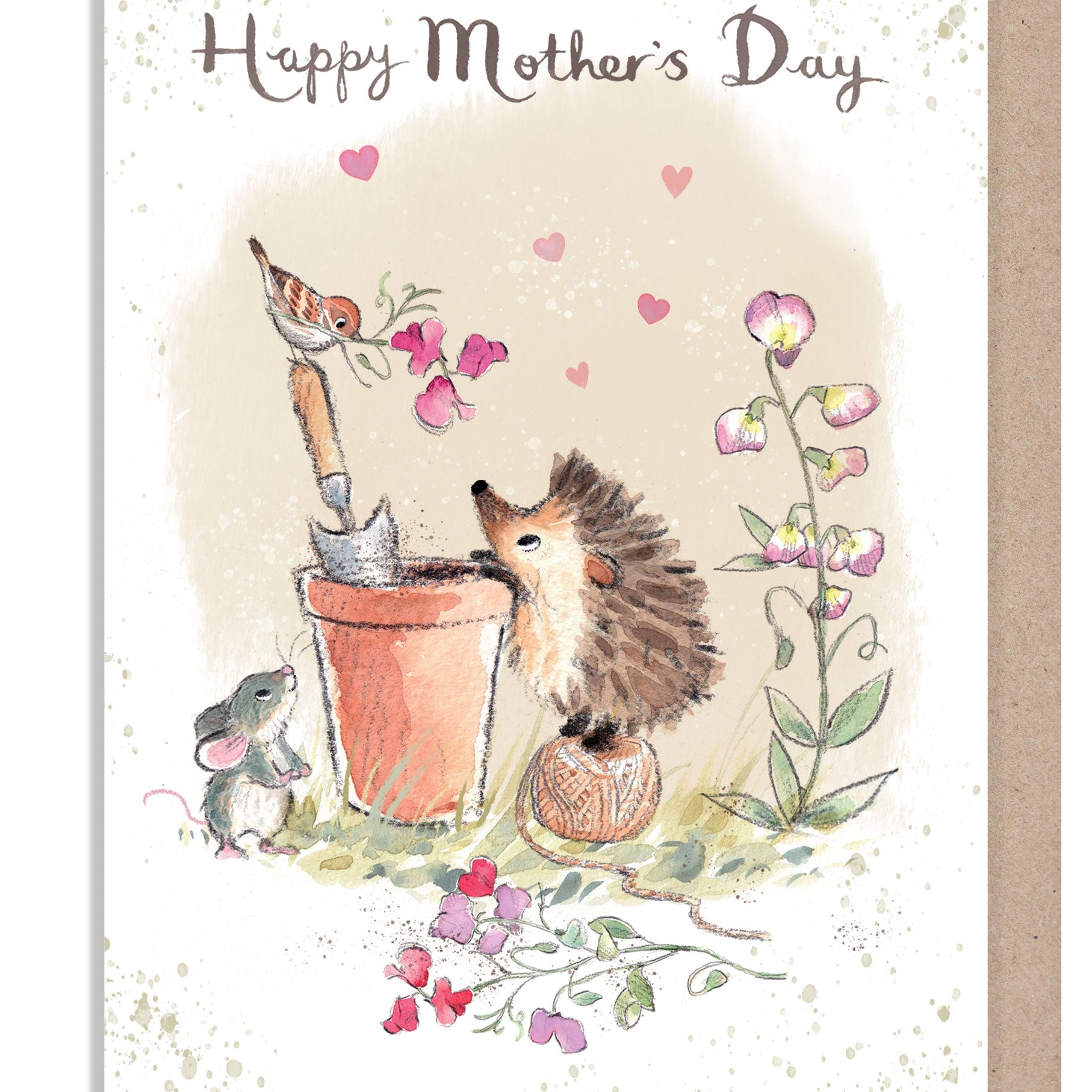 Mother's Day Card - Happy Mother's Day - Hedgehog, Mouse and Bird