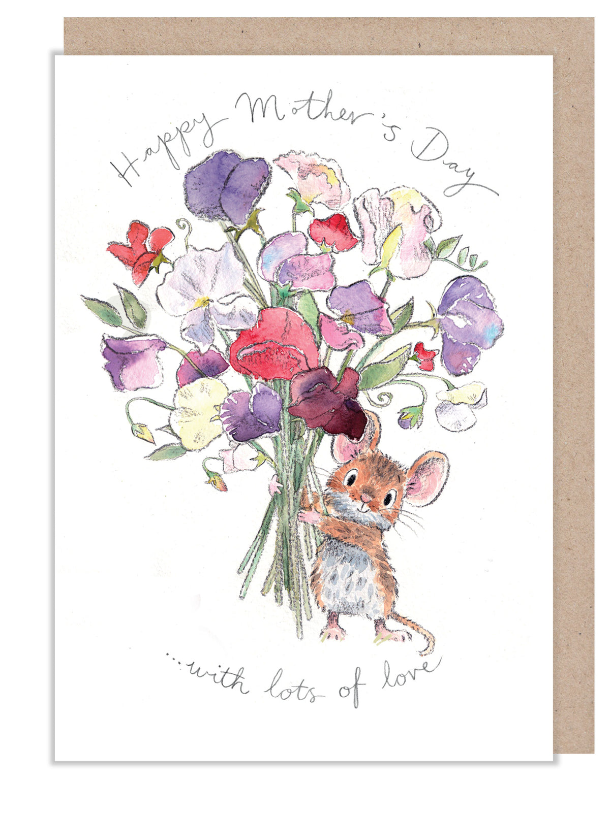 Mother's Day Card - Mouse holding rose
