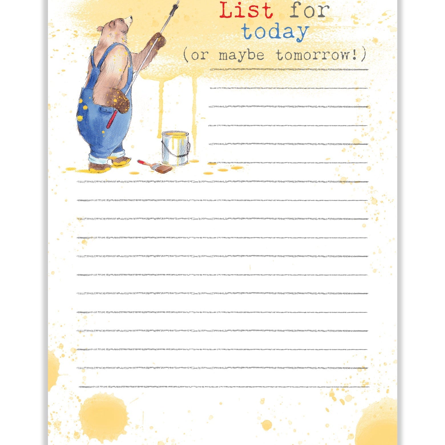 Notepad - Bear Decorating - List for Today