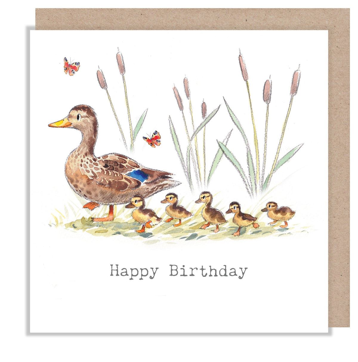 Birthday Card - Happy Birthday - Duck and Ducklings