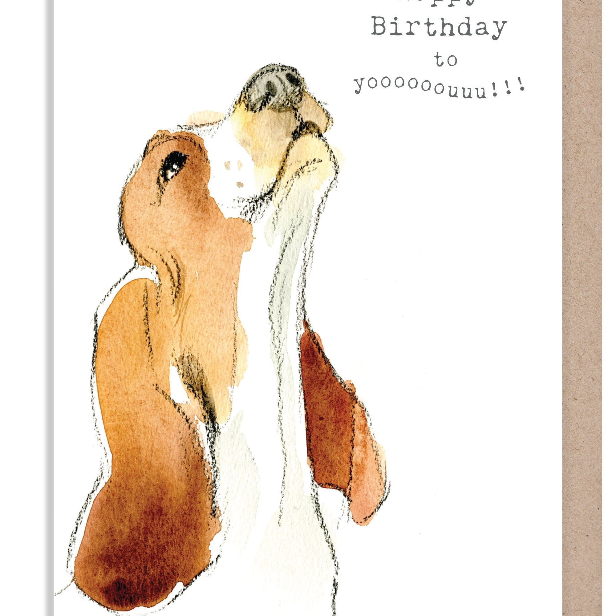 Extra Large Birthday Card - Howling Basset